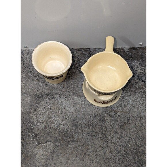 Vintage Pfaltzgraff Village Butter/ Potpourri Wax Warmer Candle Holder Set - Picture 2 of 5